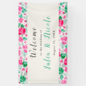 Rosa Grüne Rose Petals Blume Hochzeit Garten Banner (Vertikal)