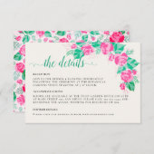 Rosa Grüne Rose Petals Blume Hochzeit Garten Begleitkarte (Vorne/Hinten)