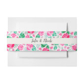 Rosa Grüne Rose Petals Blume Hochzeit Garten Einladungsbanderole (Vorderseite Beispiel)