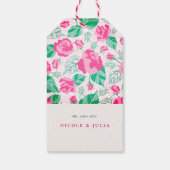 Rosa Grüne Rose Petals Blume Hochzeit Garten Geschenkanhänger (Rückseite)