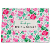 Rosa Grüne Rose Petals Blume Hochzeit Garten Große Geschenktüte (Vorderseite)