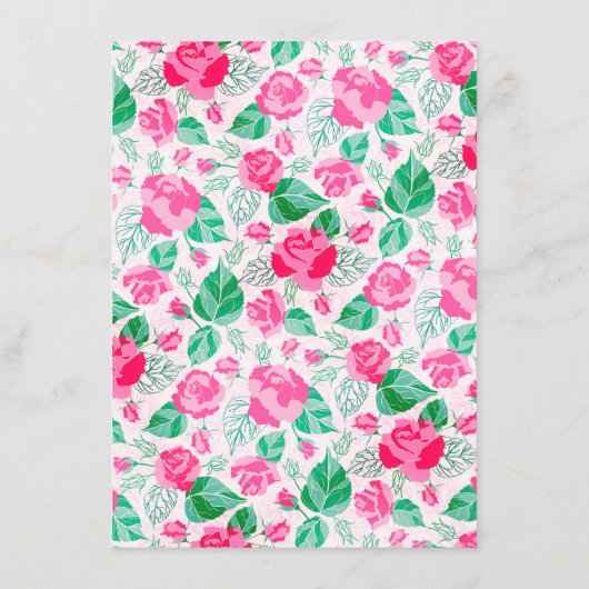 Rosa Grüne Rose Petals Blume Hochzeit Garten Menükarte (Rückseite)