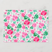 Rosa Grüne Rose Petals Blume Hochzeit Garten Menükarte (Rückseite)