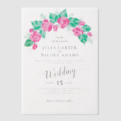 Rosa Grüne Rose Petals Blume Hochzeit Garten Pergament Einladungen (Vorderseite)