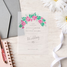 Rosa Grüne Rose Petals Blume Hochzeit Garten Pergament Einladungen