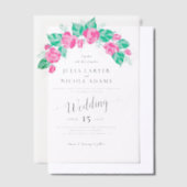 Rosa Grüne Rose Petals Blume Hochzeit Garten Pergament Einladungen (Versetzt)