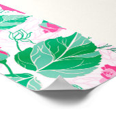 Rosa Grüne Rose Petals Blume Hochzeit Garten Poster (Ecke)