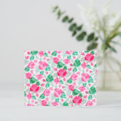 Rosa Grüne Rose Petals Blume Hochzeit Garten Postkarte (Stehend Vorderseite)