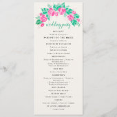 Rosa Grüne Rose Petals Blume Hochzeit Garten Programm (Rückseite)