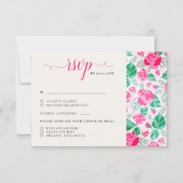 Rosa Grüne Rose Petals Blume Hochzeit Garten RSVP Karte