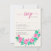 Rosa Grüne Rose Petals Blume Hochzeit Garten RSVP Karte (Vorderseite)