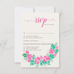 Rosa Grüne Rose Petals Blume Hochzeit Garten RSVP Karte
