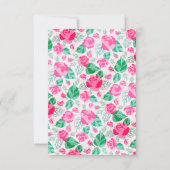 Rosa Grüne Rose Petals Blume Hochzeit Garten RSVP Karte (Rückseite)