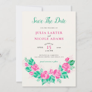 Rosa Grüne Rose Petals Blume Hochzeit Garten Save The Date