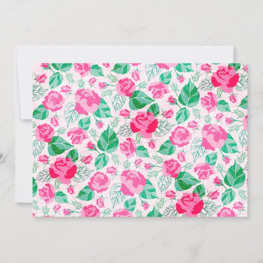 Rosa Grüne Rose Petals Blume Hochzeit Garten Save The Date (Rückseite)