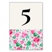 Rosa Grüne Rose Petals Blume Hochzeit Garten Tischnummer (Rückseite)