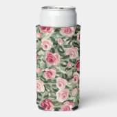 Rosa grüne Rose Selters Dosenkühler (Seltzer Rückseite)
