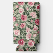 Rosa grüne Rose Selters Dosenkühler (Rückseite)