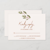 Rosa grüne Ruby Orchid Eukalyptus Wedding RSVP (Vorne/Hinten)