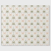 Rosa Grüne Schmetterlinge Geburtstag Geschenkpapier (Flach)