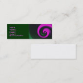 Rosa grüne Spirale Mini Visitenkarte (Vorne/Hinten)