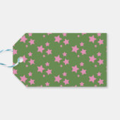 Rosa Grüne Stars Modernes Design Geschenkanhänger (Rückseite Horizontal)