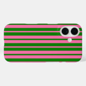 Rosa grüne stilvolle Streifenmuster-Design Case-Mate iPhone Hülle (Rückseite (Horizontal))