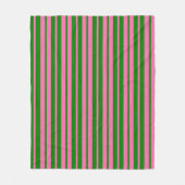 Rosa grüne stilvolle Streifenmuster-Design Fleecedecke (Vorderseite)