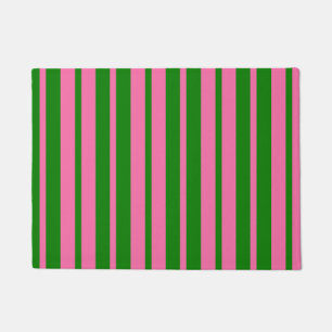 Rosa grüne stilvolle Streifenmuster-Design Fußmatte