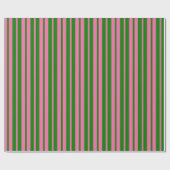 Rosa grüne stilvolle Streifenmuster-Design Geschenkpapier (Flach)