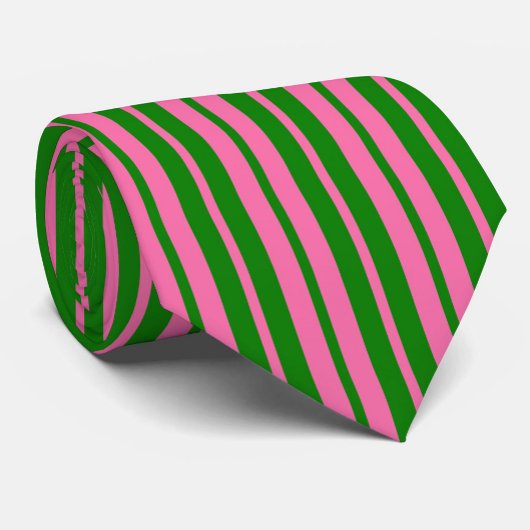 Rosa grüne stilvolle Streifenmuster-Design  Krawatte