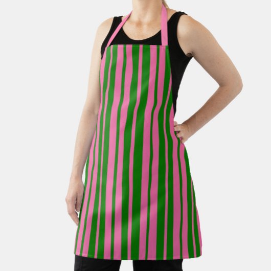 Rosa grüne stilvolle Streifenmuster-Design Schürze