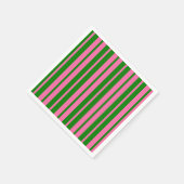 Rosa grüne stilvolle Streifenmuster-Design Serviette (Ecke)