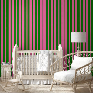 Rosa grüne stilvolle Streifenmuster-Design  Tapete