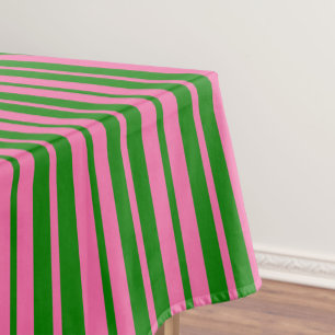 Rosa grüne stilvolle Streifenmuster-Design  Tischdecke