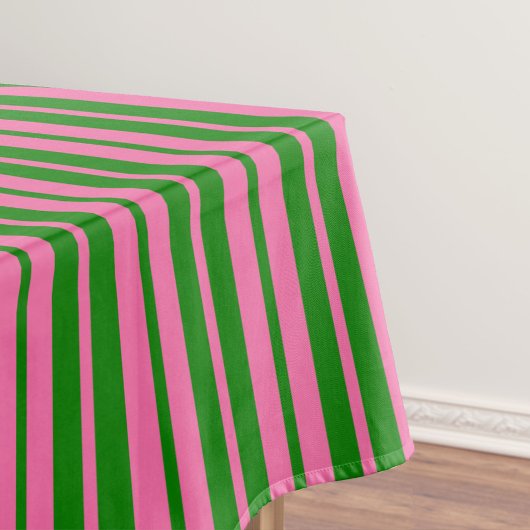 Rosa grüne stilvolle Streifenmuster-Design Tischdecke