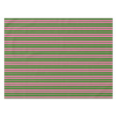 Rosa grüne stilvolle Streifenmuster-Design Tischdecke (Vorderseite (Horizontal))