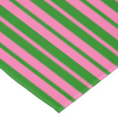 Rosa grüne stilvolle Streifenmuster-Design Tischdecke (Schrägansicht)