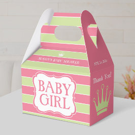 Rosa grüne Streifen Baby Dusche Box Geschenkschachtel