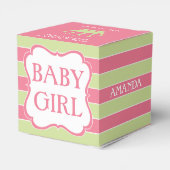 Rosa grüne Streifen Babydusche Gefälligkeitsbox 2" Geschenkschachtel (Rückseite)