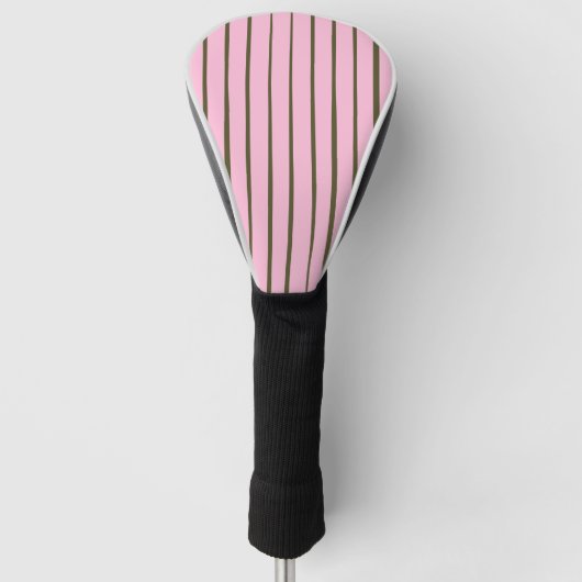 Rosa Grüne Streifen Golf Headcover (Vorderseite)