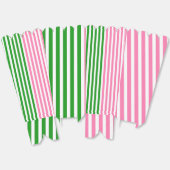 Rosa + grüne Streifen Popcorn Geschenkschachtel (Ungeklappt)