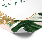 Rosa grüne Streifen tropische Palme Lebensmittelsc Poster (Ecke)