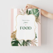 Rosa grüne Streifen tropische Palme Lebensmittelsc Poster