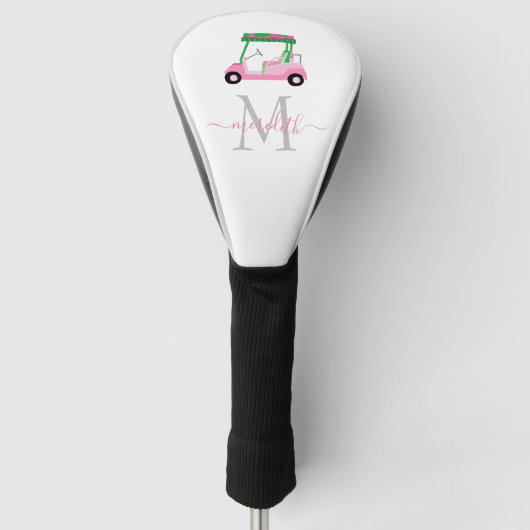 Rosa grüne, stylische Kartons Name Monogram * Golf Headcover (Vorderseite)
