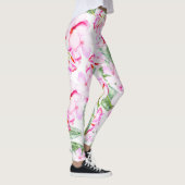 Rosa grüne tropische botanische Oase Blätter Leggings (Rechts)
