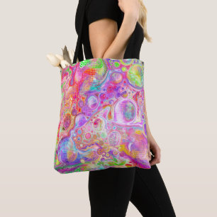 Rosa, grüne und blaue Bläschen Kunst Tasche