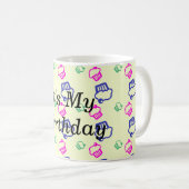 Rosa grüne und blaue Cupcakes Kaffeetasse (VorderseiteRechts)