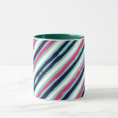 Rosa, grüne und blaue Farbstreifen Tasse (Zentrum)