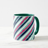 Rosa, grüne und blaue Farbstreifen Tasse (VorderseiteRechts)